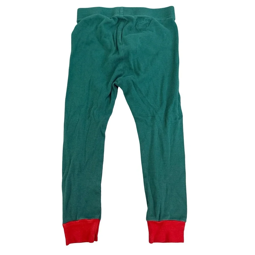 Old Navy Pajamas Elf Costume Green Red Christmas Holiday Kids 3T